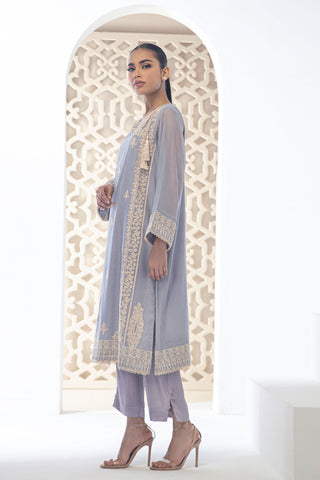 DA-1744 LIGHT PURPLE EMBROIDERED KURTA