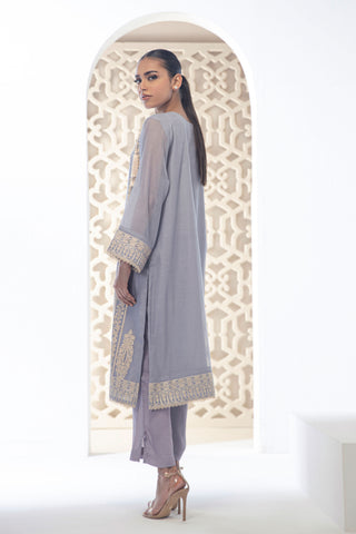 DA-1744 LIGHT PURPLE EMBROIDERED KURTA