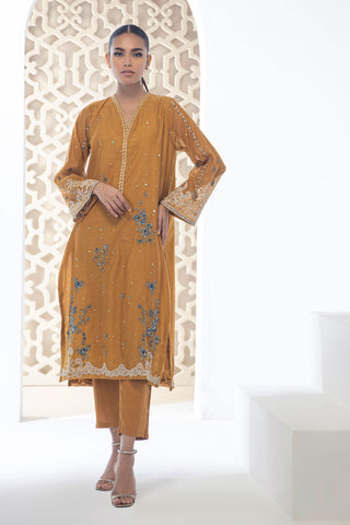 DA-2119 MUSTARD EMBROIDERED KURTA