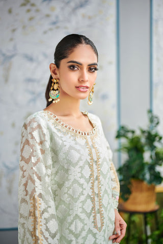 DA-1501 GREEN EMBROIDERED KURTA