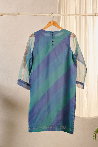 DA-1567 BLUE EMBROIDERED KURTA