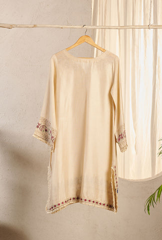 DA-1565 BEIGE EMBROIDERED KURTA